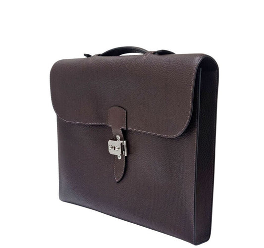 กระเป๋า Hermes Suede Depeche Light 137 U สีน้ำตาล 7413699581