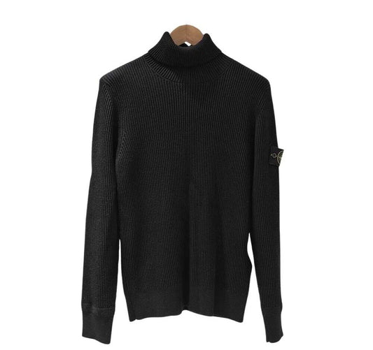 Stone Island Black Side Brand Logo Knit Sweater 7439450442 119272601