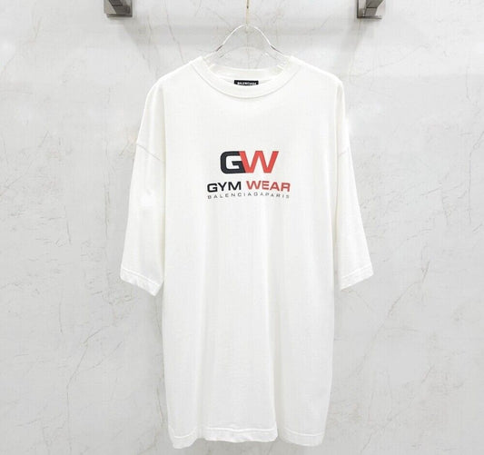 Balenciaga White Gym Logo Print T-Shirt 116432001