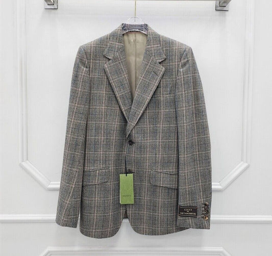 Gucci Brown Check Logo Patch Jacket 59426318