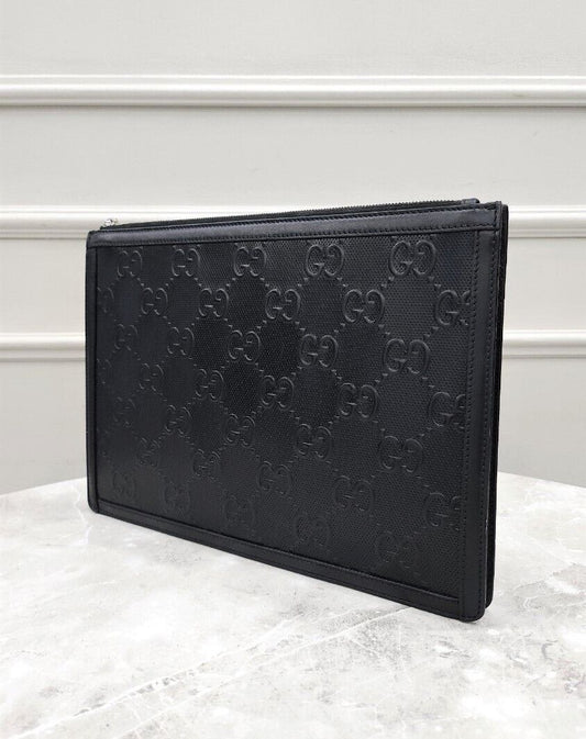 Gucci Embossed Black Leather Clutch Bag 59891904