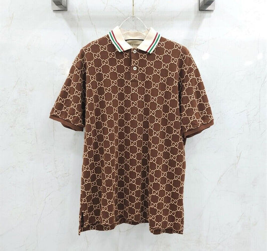 Gucci Brown GG Supreme Embroidered Pattern T-shirt - SKU 124800494