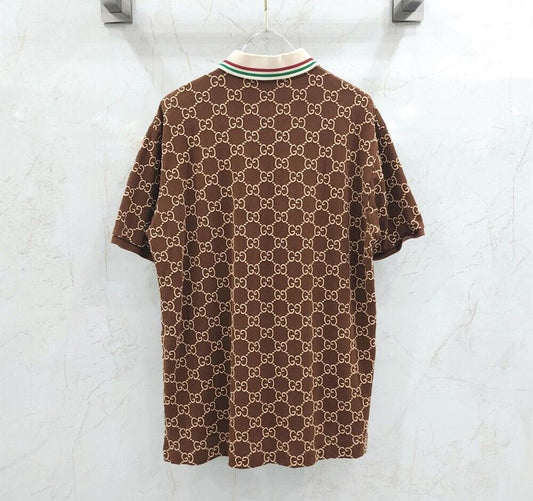 Gucci Brown GG Supreme Embroidered Pattern T-shirt - SKU 124800494