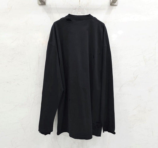 Balenciaga Logo Printed Oversized Long Sleeve T-shirt 681046 120344639