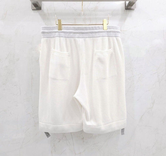 กางเกงขาสั้นผ้าฝ้ายผู้ชาย Brunello Cucinelli สีปานามา - SKU
