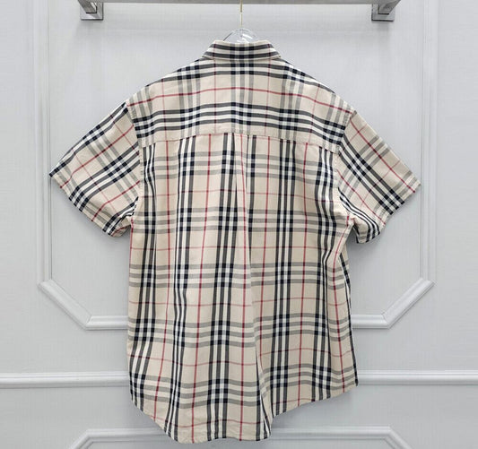 Burberry Beige Check Short Sleeve Shirt 79594541
