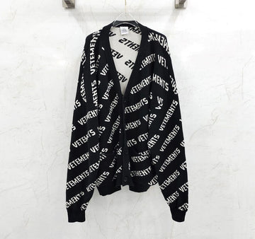 vetements Allover Logo Black Cardigan 115606770