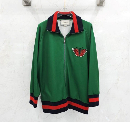 Gucci Limited Edition Green Snake Three Stripe Zip Jacket 115606802
