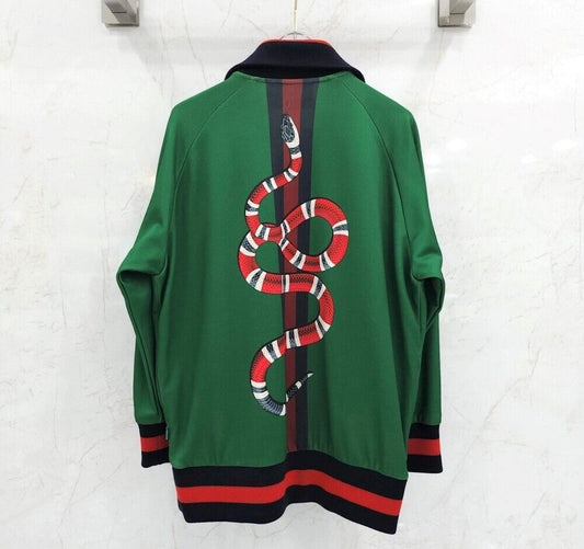 Gucci Limited Edition Green Snake Three Stripe Zip Jacket 115606802