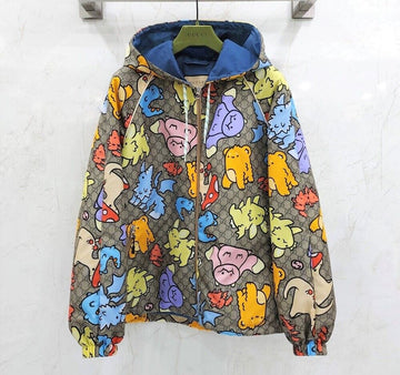 Gucci Animal Print Nylon Hooded Jacket 735440 123099959