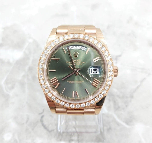 Rolex Gold Olive Green Dial Day-Date Watch 119064983