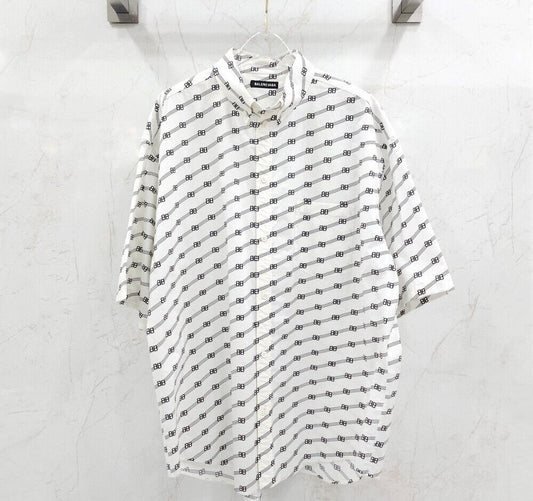 Balenciaga White Sporty Pullover Poplin Short-Sleeve Shirt - SKU 39 123099582