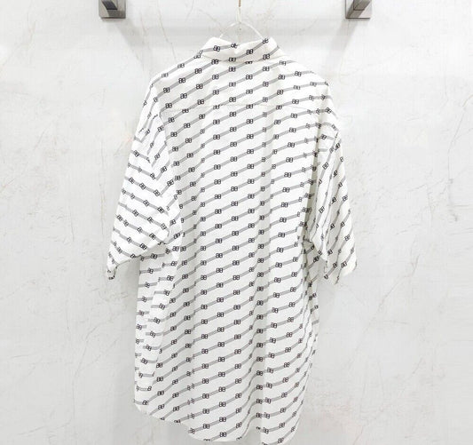 Balenciaga White Sporty Pullover Poplin Short-Sleeve Shirt - SKU 39 123099582