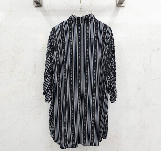 Balenciaga Black Striped Short-Sleeve Shirt SKU 38 123099588