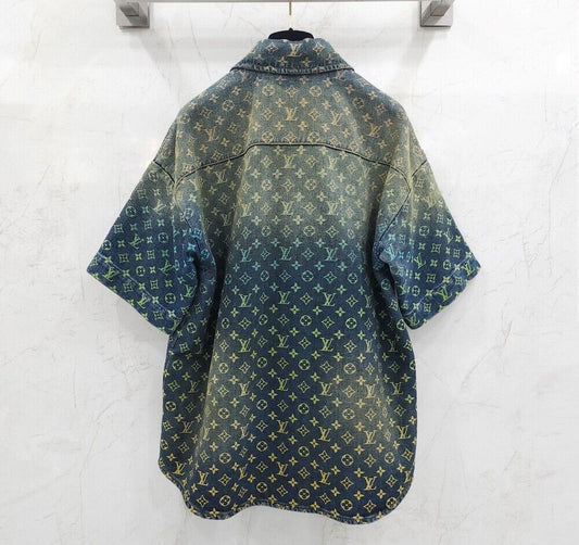 Louis Vuitton Rainbow Monogram Denim Short Sleeve Shirt 70797816