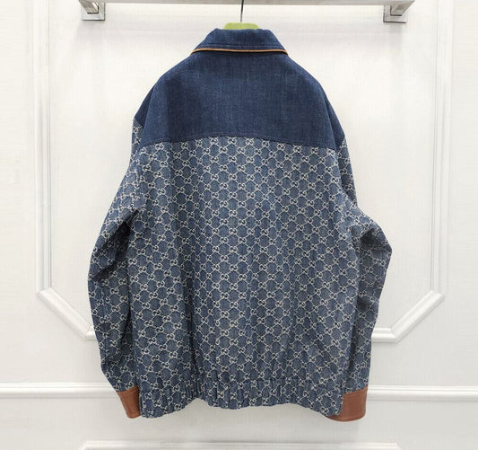 Gucci gg GG Eco Washed Organic Bomber Denim Jacket 62602356