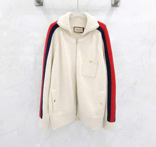 Gucci Wool Cashmere Knit Zip-Up Bomber 715621 115086785