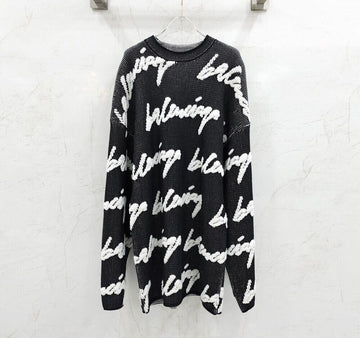 Balenciaga Cotton 3D Scribble Logo Knit 116136635