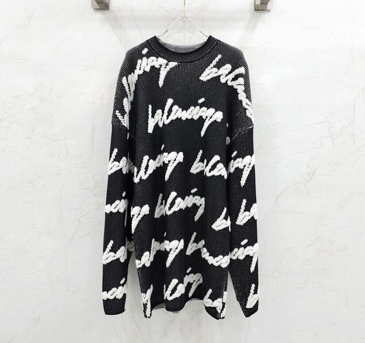 Balenciaga Cotton 3D Scribble Logo Knit 116136635