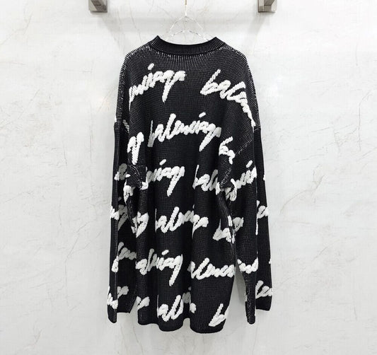 Balenciaga Cotton 3D Scribble Logo Knit 116136635