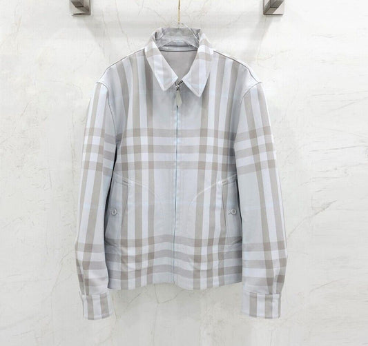 Burberry Light Blue Check Reversible Zip-up Jacket - SKU 52 123520490