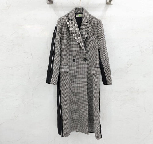 Stella McCartney Houndstooth Two-Pattern Double Long Coat 116136842