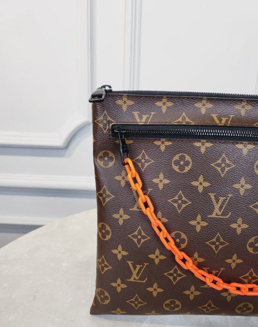 Louis Vuitton Limited Edition Monogram Virgil Abloh Orange Chain Clutch Bag 27887136