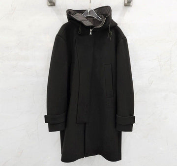 Juun.j Khaki Two-Tone Zipper Hooded Long Coat 117044034