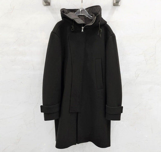 Juun.j Khaki Two-Tone Zipper Hooded Long Coat 117044034