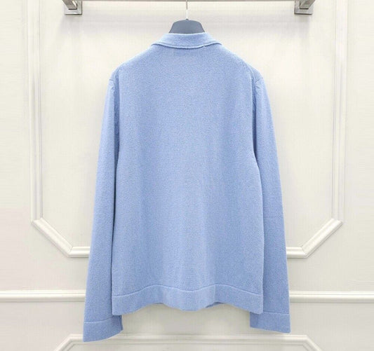 Dior Couture Blue Cashmere Logo Cardigan 92302585