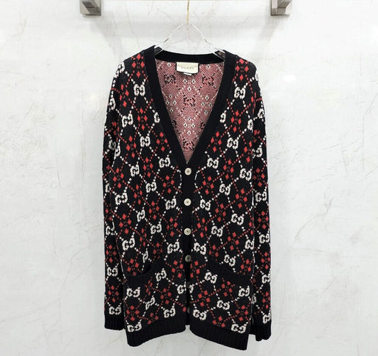 Gucci GG Diamond Logo Embroidered Cardigan 116136818
