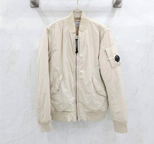 CP Company Ivory Lens Wapen Quilting Bomber Jacket SKU 90 121376315