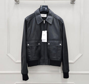 Celine Aviator Jacket Soft Lambskin Black 63209356