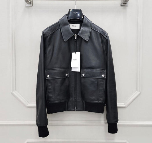 Celine Aviator Jacket Soft Lambskin Black 63209356