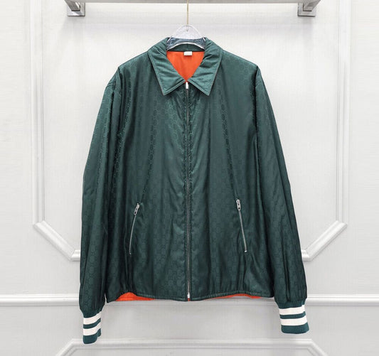 Gucci Green Reversible GG Nylon Jacquard Jacket 61583897