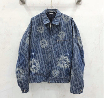 เสื้อแจ็คเก็ตยีนส์ Dior Denim Tiered Oblec Denim สีน้ำเงิน D3BY528