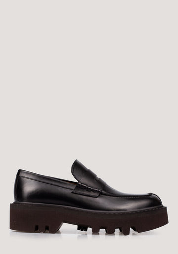 Dries Van Noten Damen-Penny-Loafer mit Plateau, Schwarz, WW232772 QU127 900