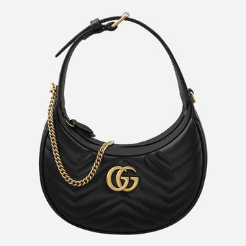 Gucci Marmont Half Moon Mini Shoulder Bag Black 699514 DTDHT 1000 144844233